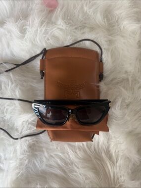 MCM NEW Leather Crossbody Pouch with Black Sunglasses